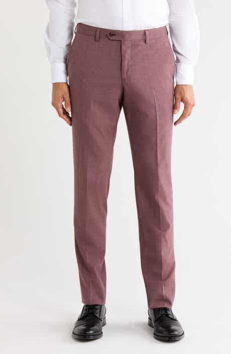 Microcheck Wool Blend Suit Pants