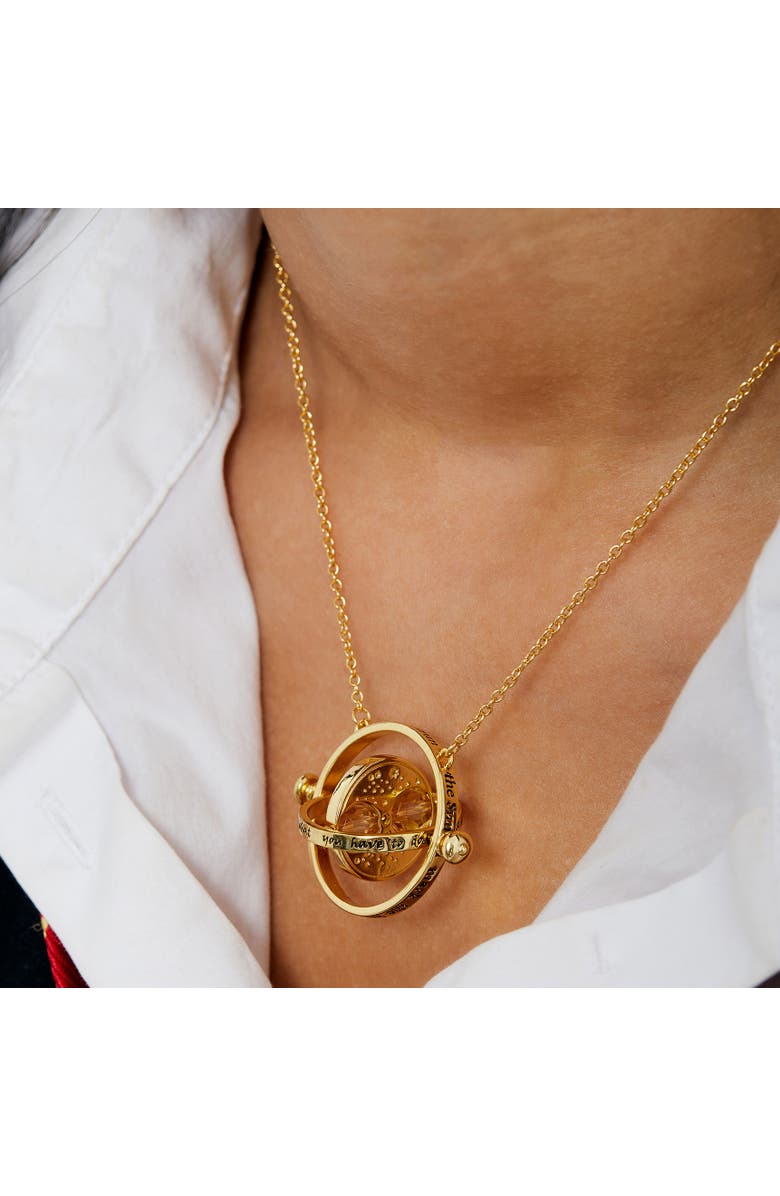 HARRY POTTER Hermione Time Travel Magical Hourglass Rotating Necklace, 22", Alternate, color, Gold