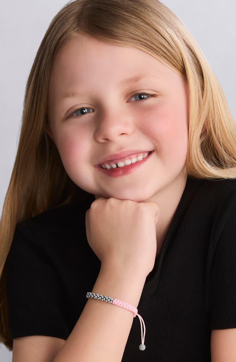 LAGOS Kids' Kinder Caviar Macramé Slide Bracelet, Alternate, color, Pink