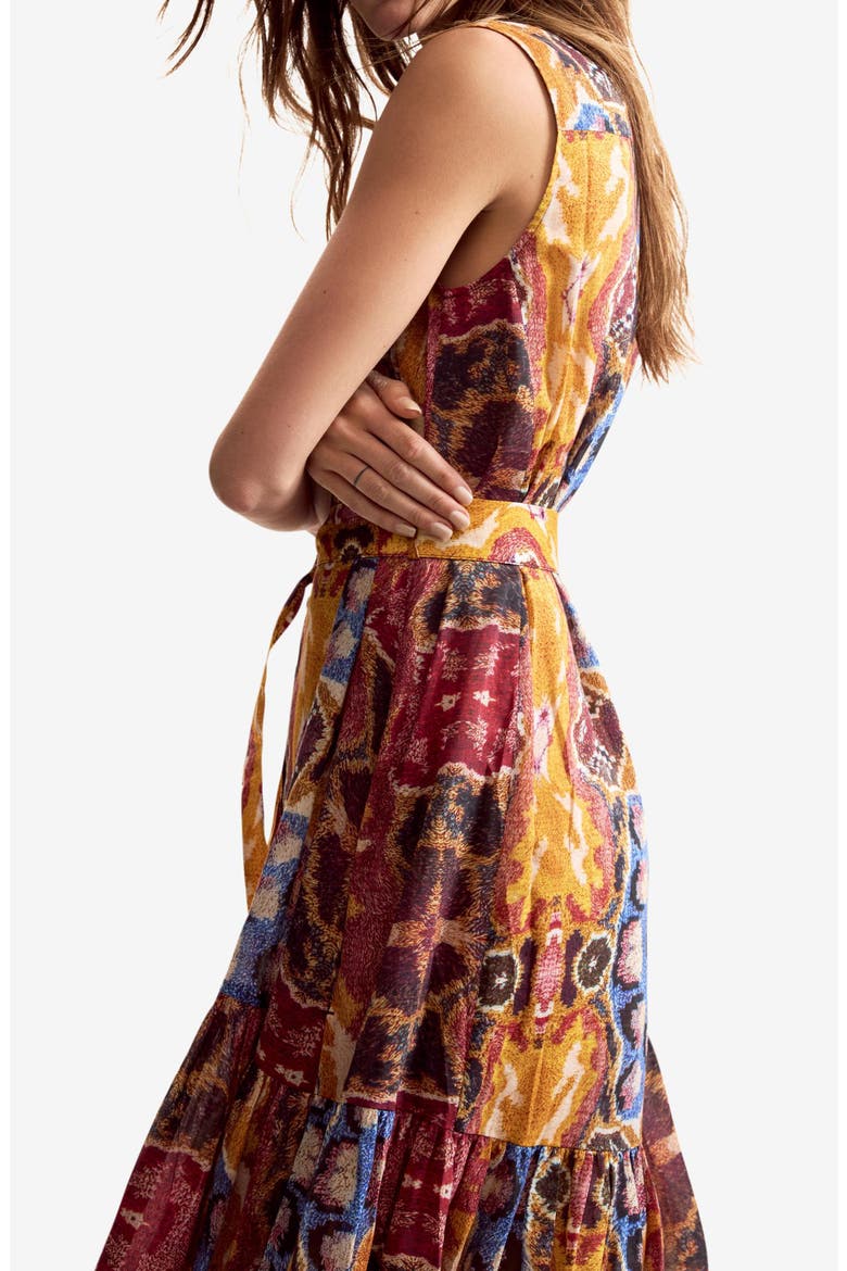 Abstract Print Sleeveless Dress, Alternate, color, BURGUNDY MULTI