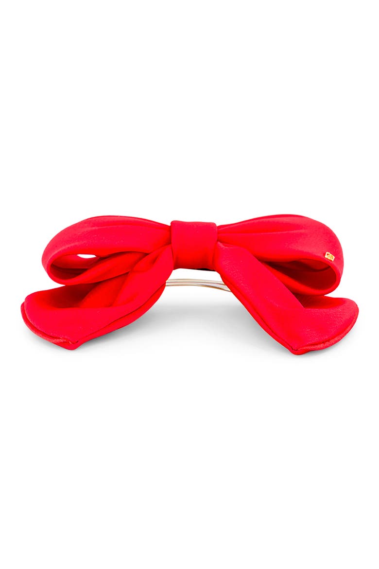 Silk bow barette, Alternate, color, RED