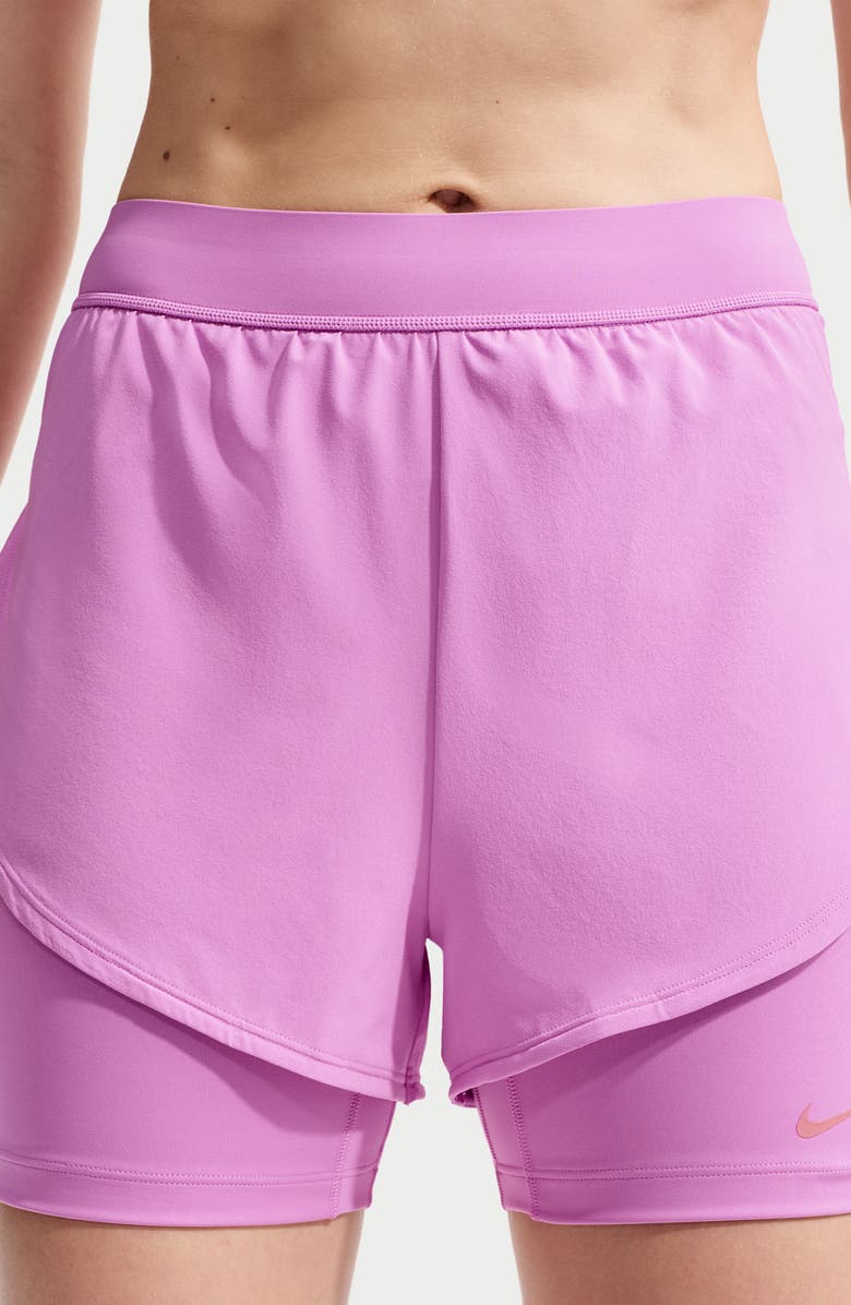 Nike Universa 2-in-1 Five-Inch Shorts, Alternate, color, Magenta/ Orchid/ Desert Berry
