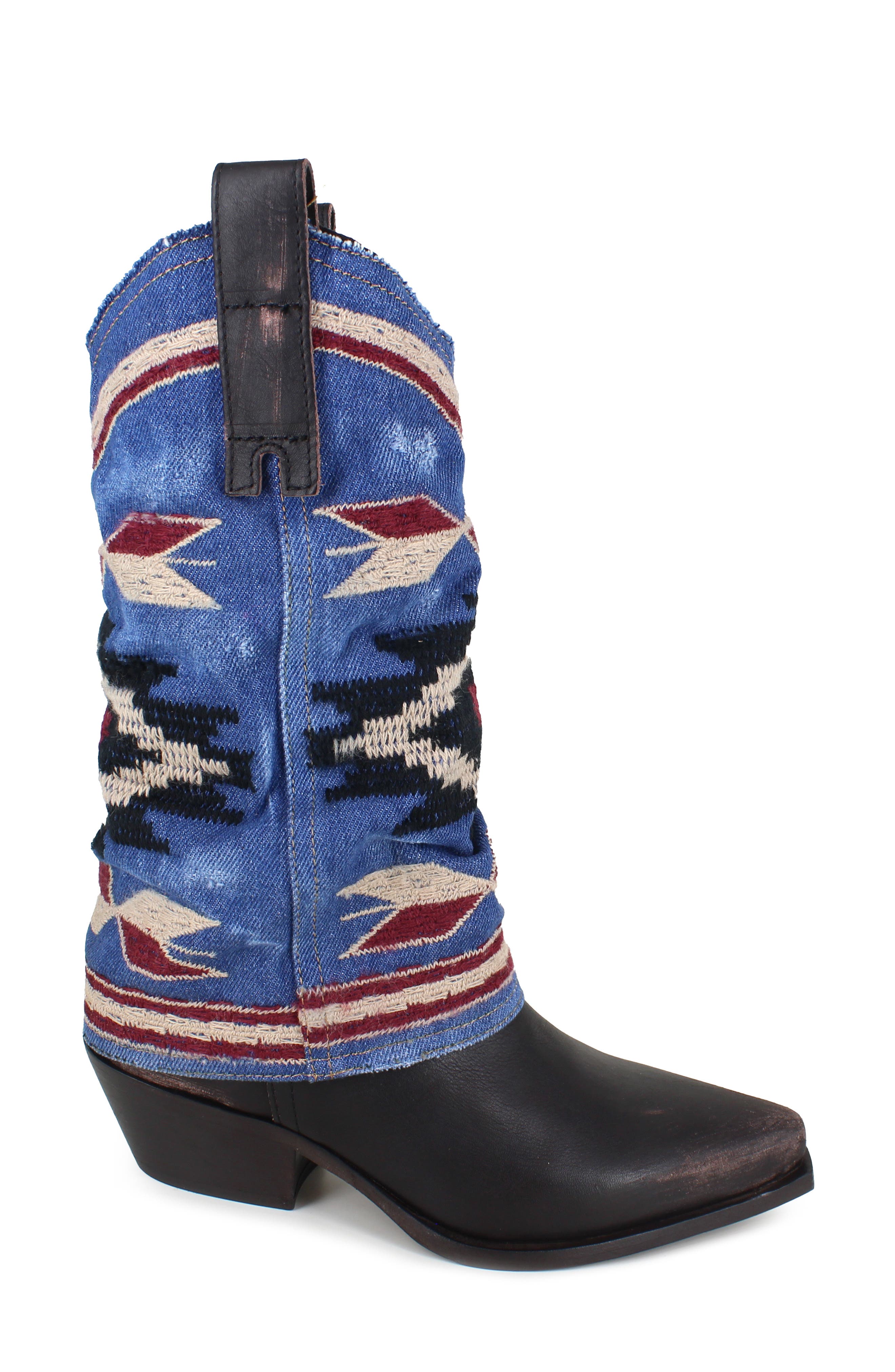 Amira Cowboy Boot, Alternate, color, BLUE DENIM