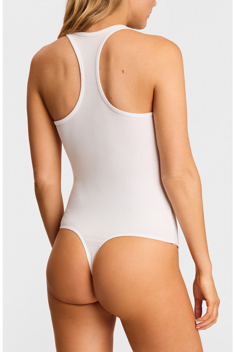 Better Than Basic Rib Racerback Tank Bodysuit, Alternate, color, WHT-WHITE