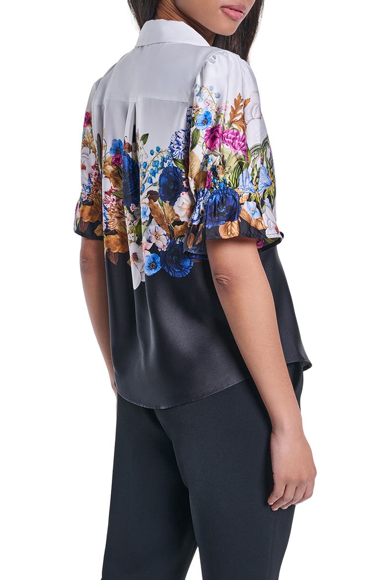 Floral Ombre Shirt, Alternate, color, SOFT WHITE/ BLACK MULTI
