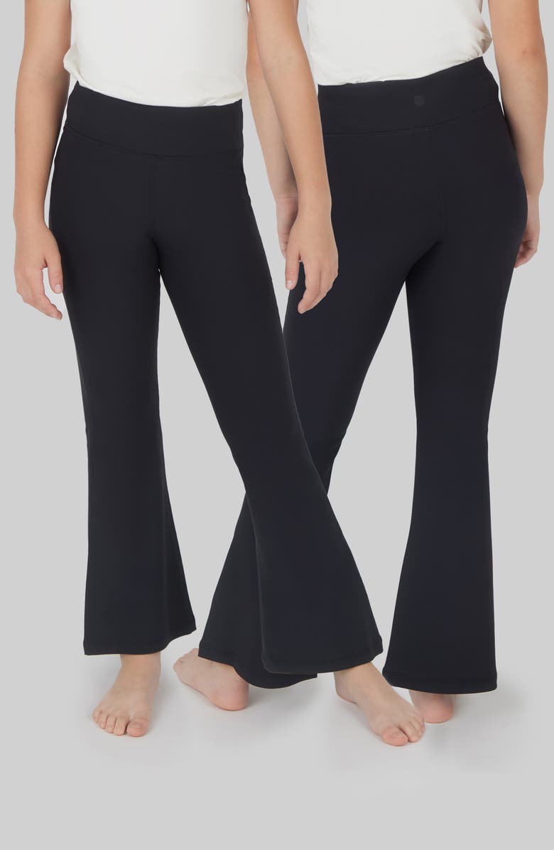 YOGALICIOUS Kids' Rib Everyday 2-Pack High Waist Flared Leggings, Alternate, color, 