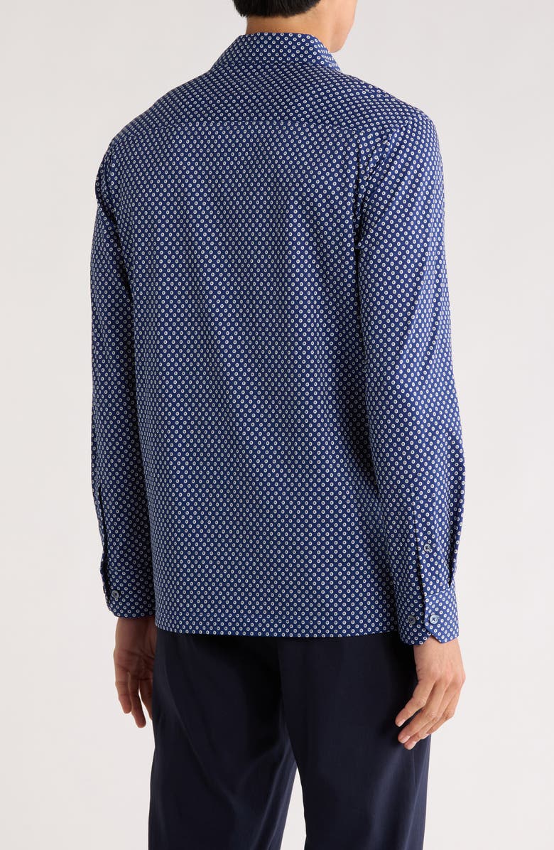 Bugatchi OoohCotton<sup>®</sup> Half Button-Up Shirt, Alternate, color, Navy