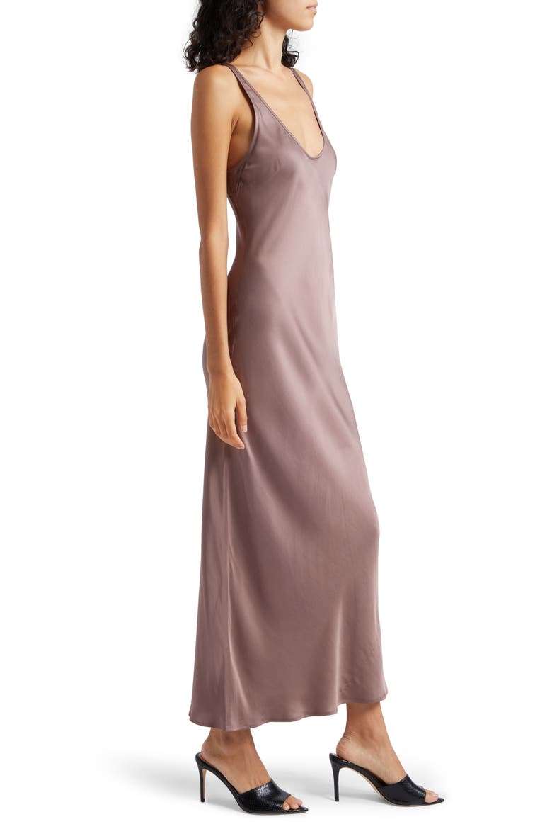 Akiya Satin Tank Maxi Dress, Alternate, color, DEEP TAUPE