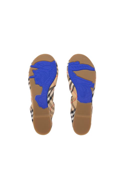 Burberry Check Fawn Ballerinas In Brown