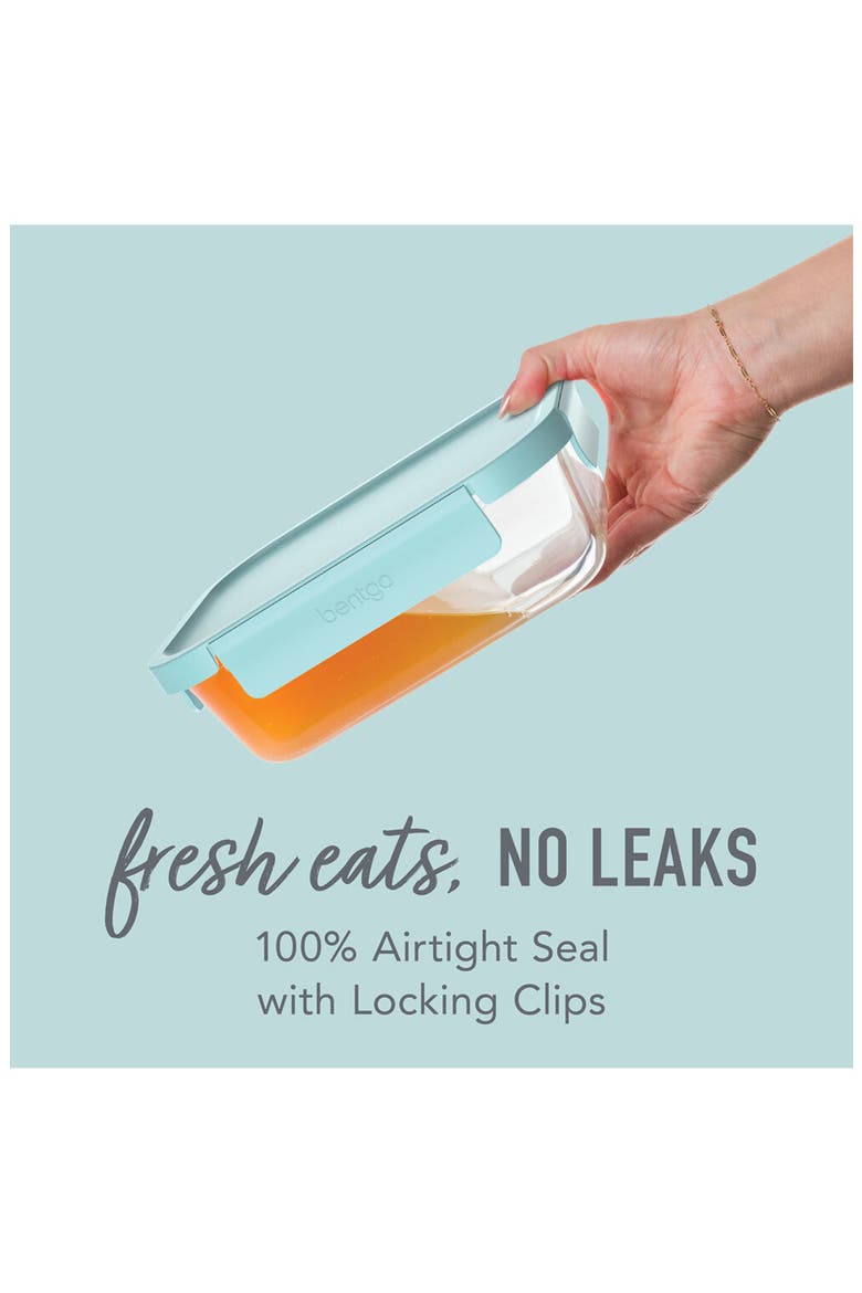 12-Piece Leak Proof Glass Food Storage Set, Alternate, color, AQUA