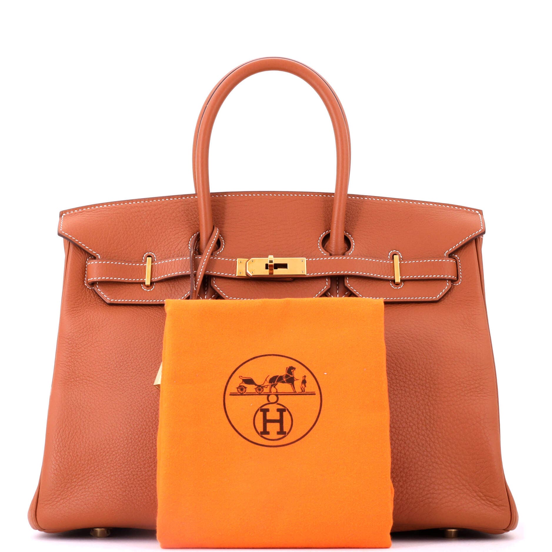 Birkin Handbag Brown Clemence with Gold Hardware 35, Alternate, color, Etrusque