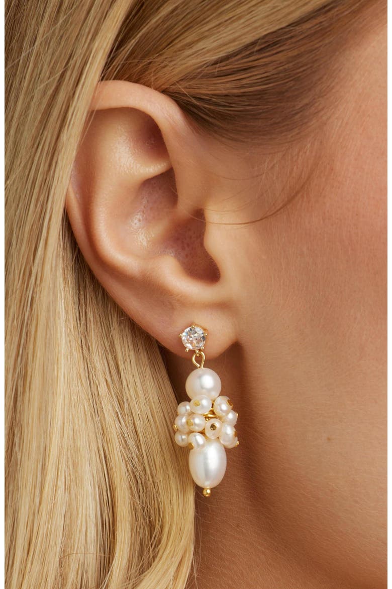 Sydney Pearl Drop Earrings, Alternate, color, Gold