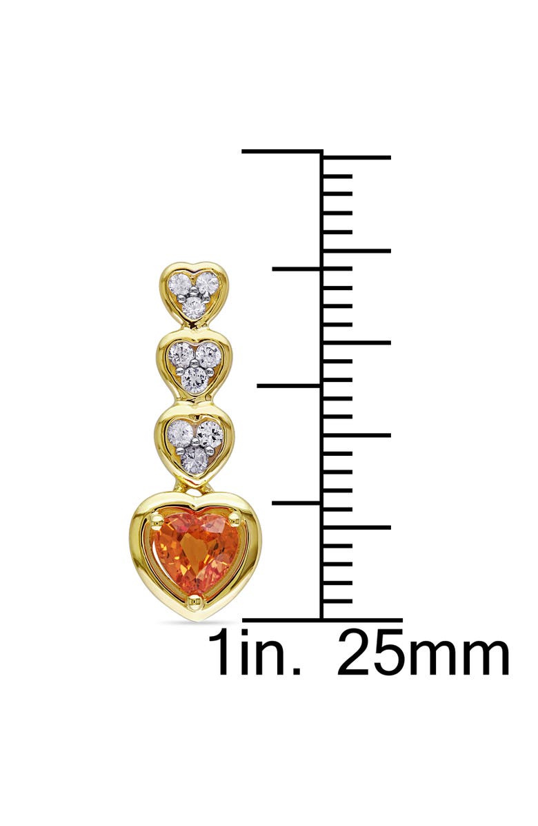 Julianna B. Heart Tiered Orange & White Sapphire Earrings 10k, Alternate, color,