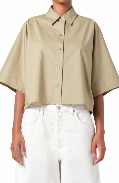Merrin Short Sleeve Cotton Poplin Button-Up Shirt