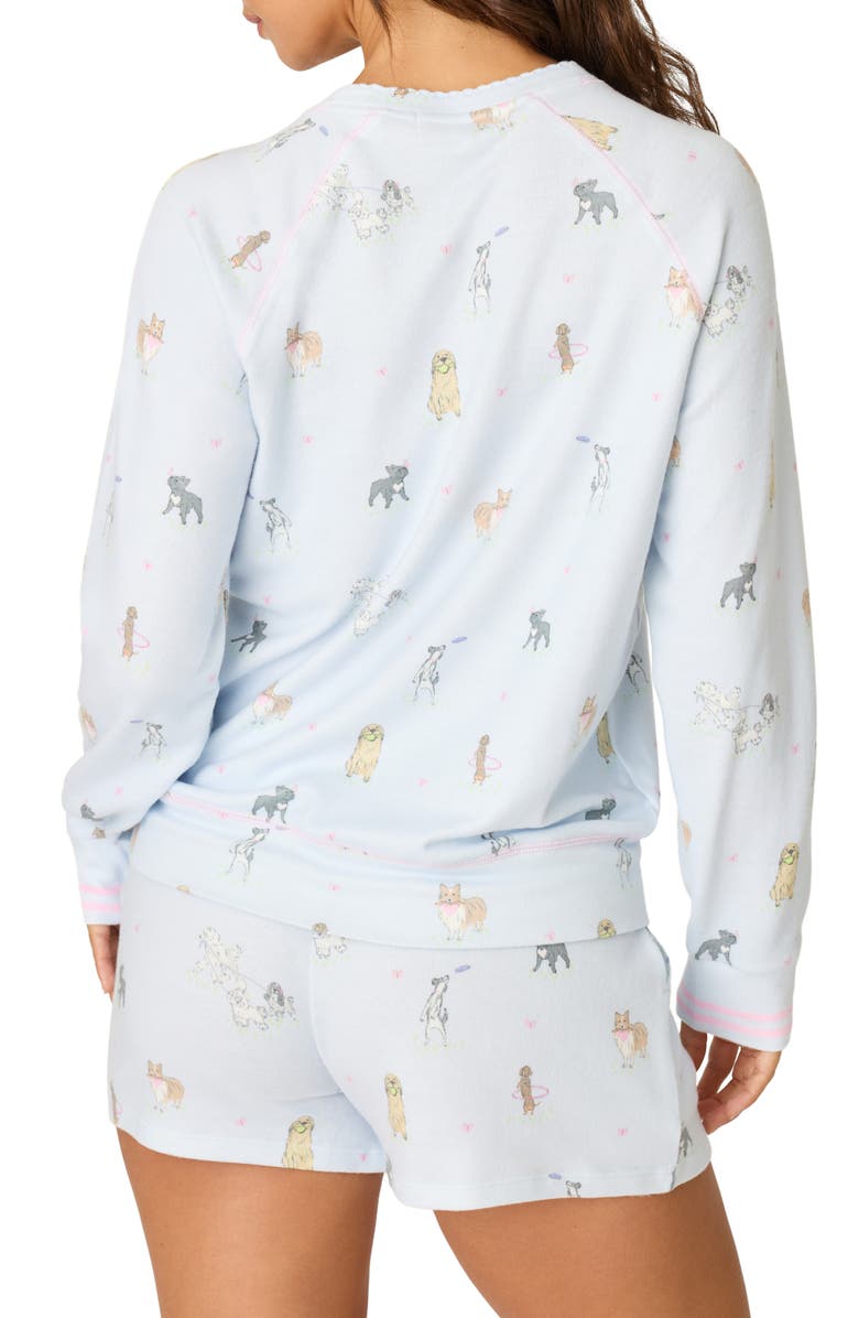 PJ Salvage Bark Park Jersey Pajama Top, Alternate, color, Blue Ice