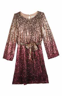 Kids' Sequin Long Sleeved Dress