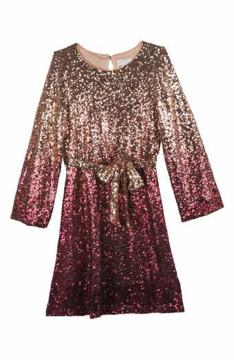 Kids' Sequin Long Sleeved Dress