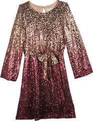 Rare Editions Kids' Sequin Long Sleeved Dress