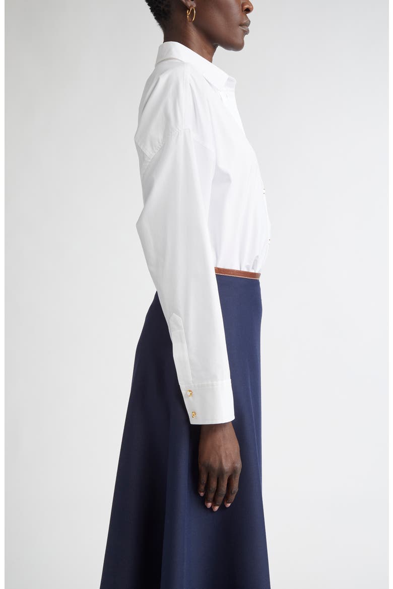 Cotton Poplin Button-Up Shirt, Alternate, color, CLASSIC WHITE