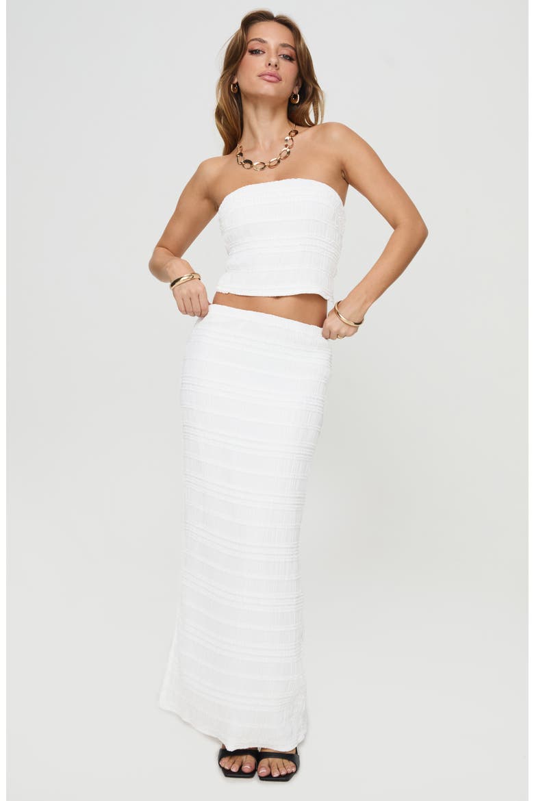 Orzo Strapless Crop Top & Maxi Skirt Set, Alternate, color, LIGHT BEIGE