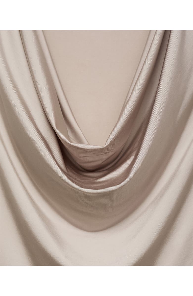 MANGO Cowl Neck Bodysuit, Alternate, color, Light/ Pastel Grey