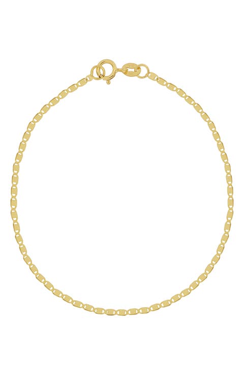 14K Gold Flat Link Chain Bracelet (Nordstrom Exclusive)