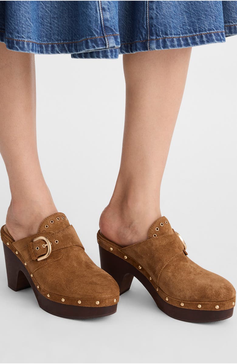 Madewell The Wes Buckle Strap Clog, Alternate, color, Dried Acorn