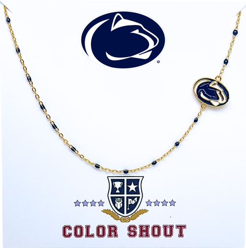 Color Shout Penn State Side Necklace In Gold