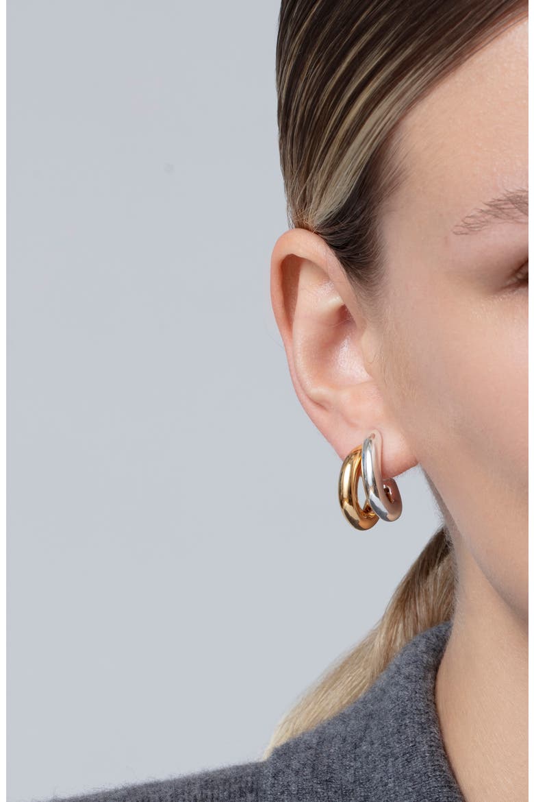 Florence Hoop Earrings, Alternate, color, TWO-TONE