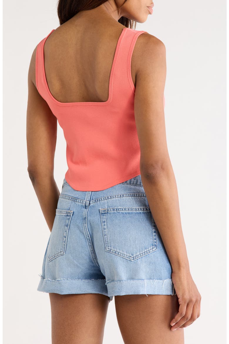 Saga Square Neck Tank, Alternate, color, CORAL ROSE/GOLD