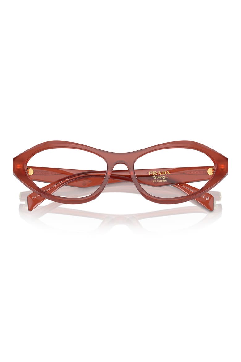 55mm Oval Optical Glasses, Alternate, color, ORANGE