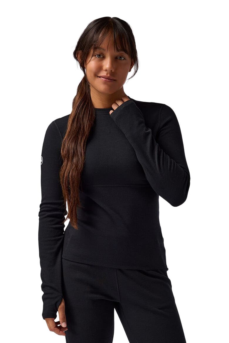 Cedars Rws Merino Mid-Wt Baselayer Crew Top - Women's, Main, color, Black