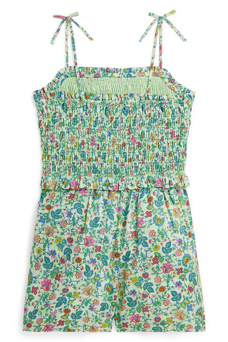 Kids' Floral Smocked Romper, Alternate, color, BOTANICAL WOODBLOCK