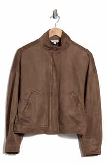 Faux Suede Full Zip Jacket