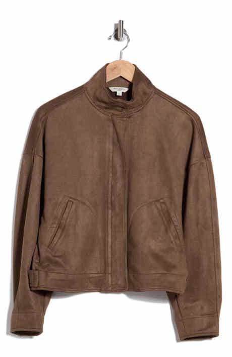 Faux Suede Full Zip Jacket