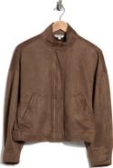 MAX STUDIO Faux Suede Full Zip Jacket