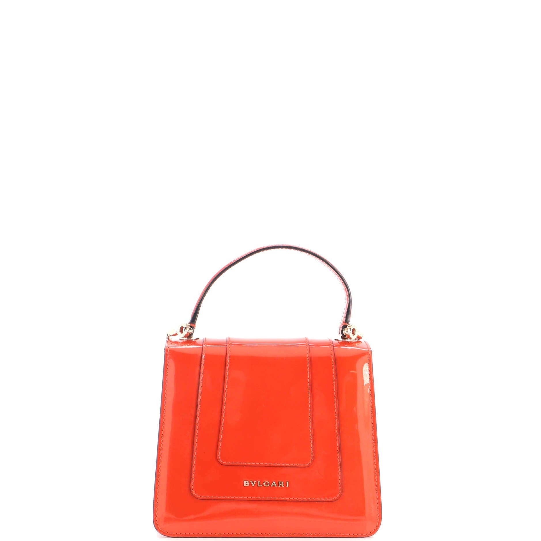 Serpenti Top Handle Bag Patent Small, Alternate, color, Orange