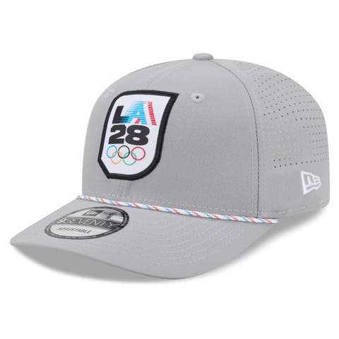 Men's New Era Gray LA28 Perforated Rope 9SEVENTY Adjustable Hat