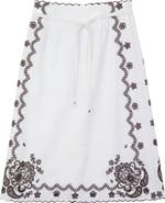 Aspect A-Line Embroidered Scalloped Hem Skirt