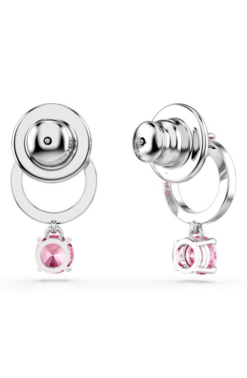 Swarovski Attract Round Cut Drop Earrings In Pink