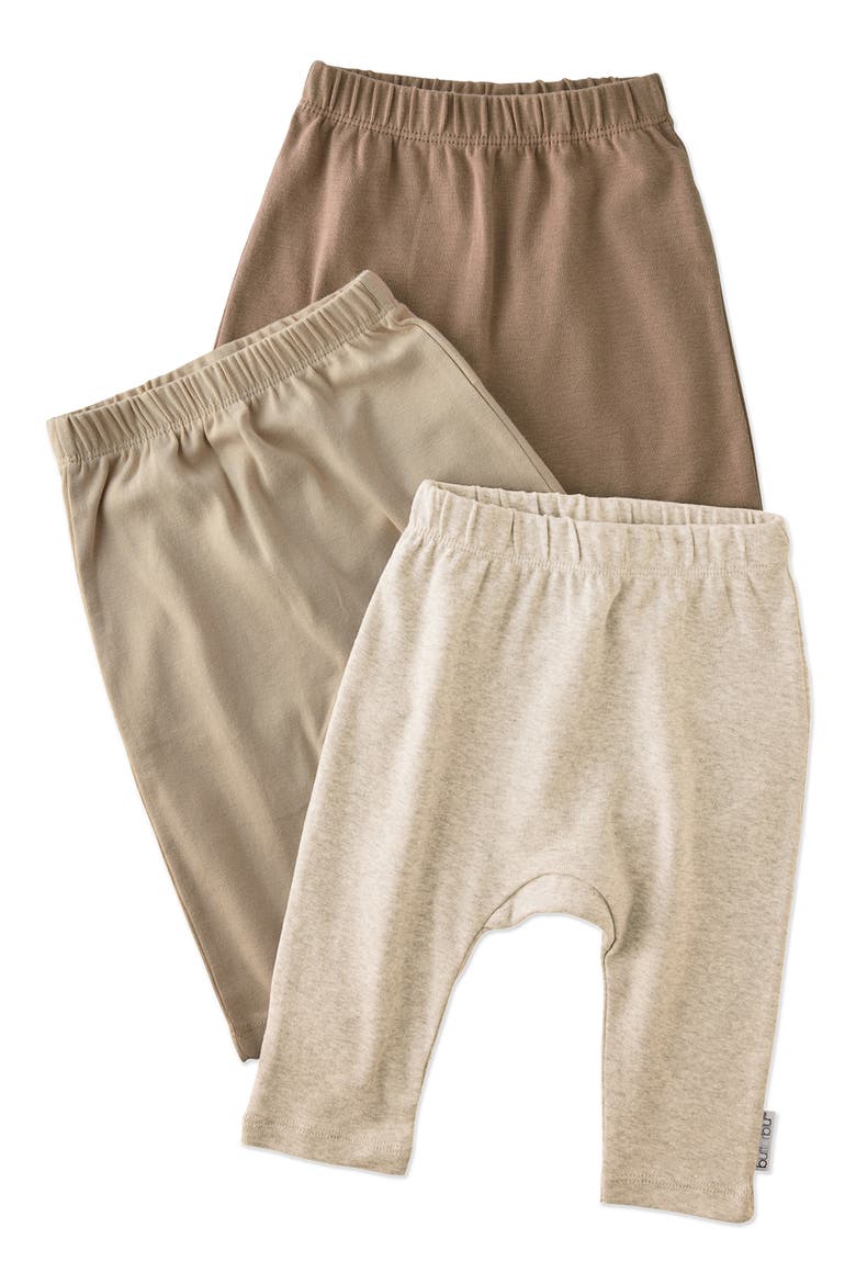 Harlowe Organic Cotton Assorted 3-Pack Harem Pants, Main, color, NATURAL