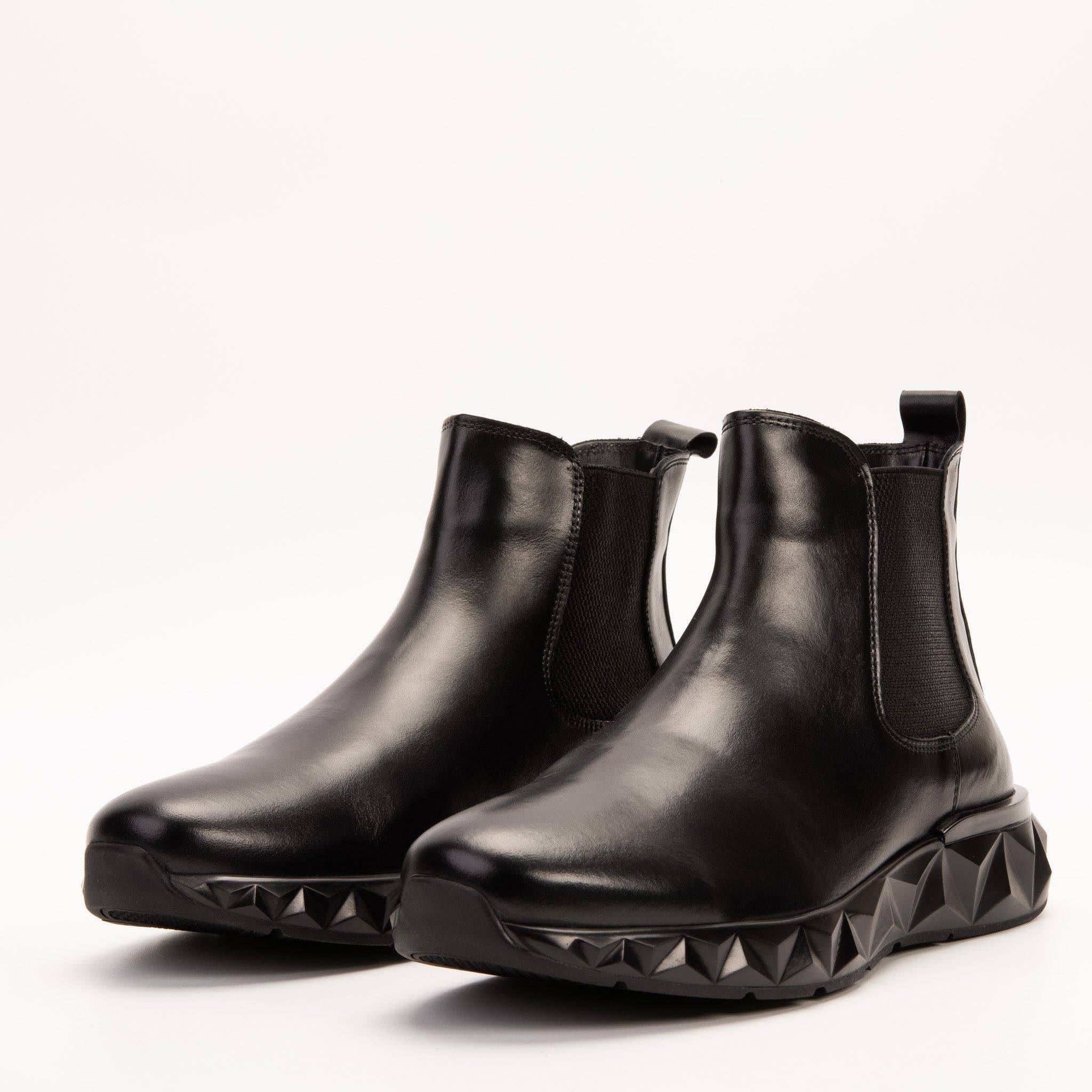 The Apex Leather Chelsea Boot, Alternate, color, Black