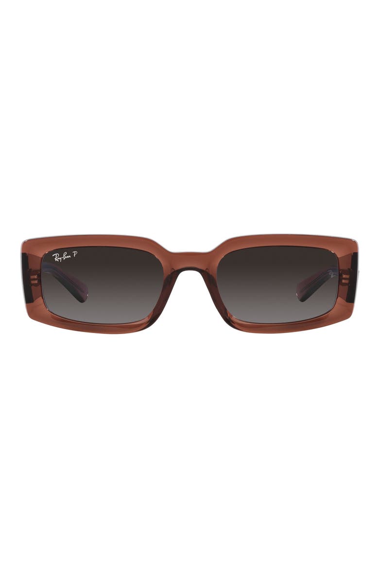 Kiliane 54mm Gradient Polarized Pillow Sunglasses, Main, color, TRANSPARENT BROWN