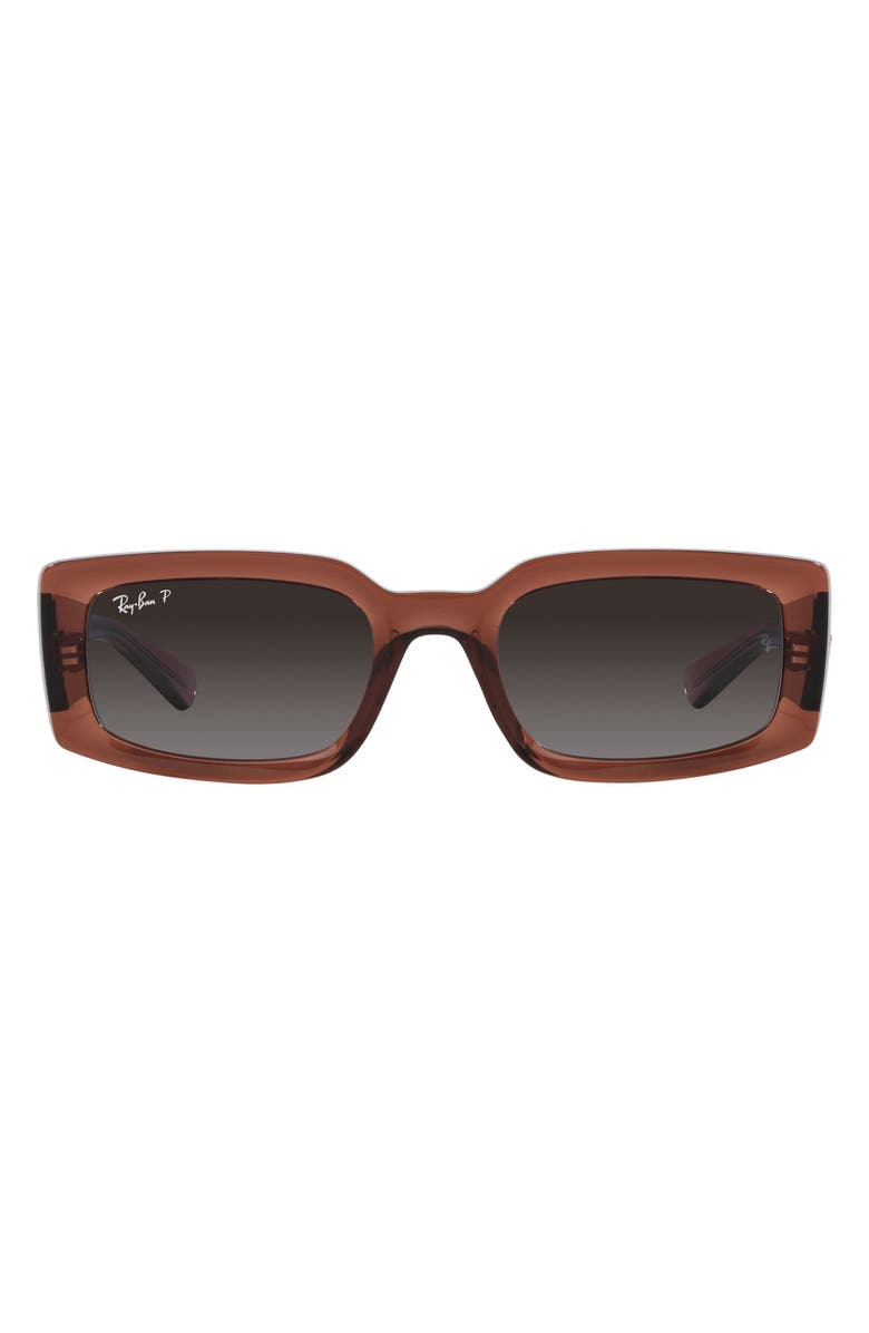 Ray-Ban Kiliane 54mm Gradient Polarized Pillow Sunglasses, Main, color, Transparent Brown