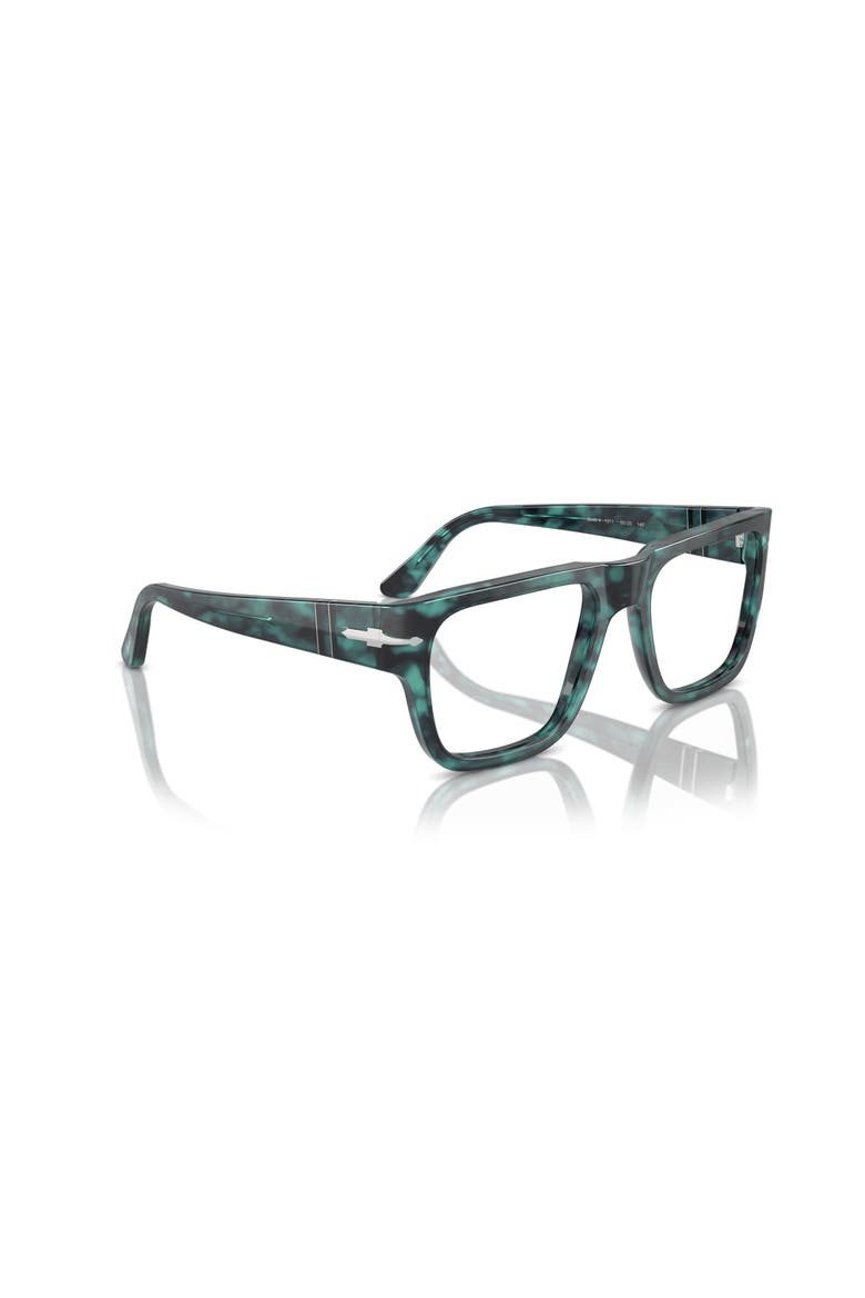 53mm Square optical glasses, Alternate, color, Green Tortoise