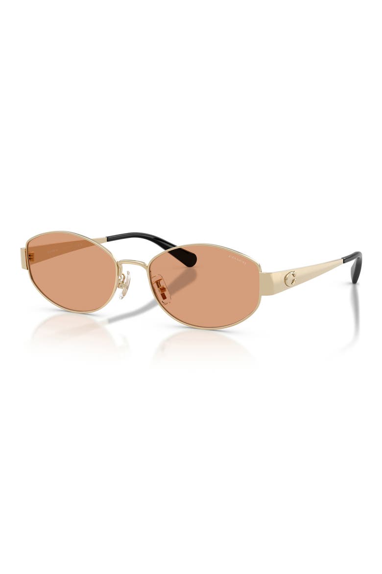 57mm Irregular Sunglasses, Alternate, color, LIGHT GOLD / LIGHT BROWN