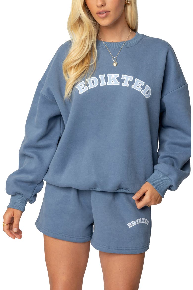 Beyond Cotton Graphic Sweatshirt, Main, color, BLUE