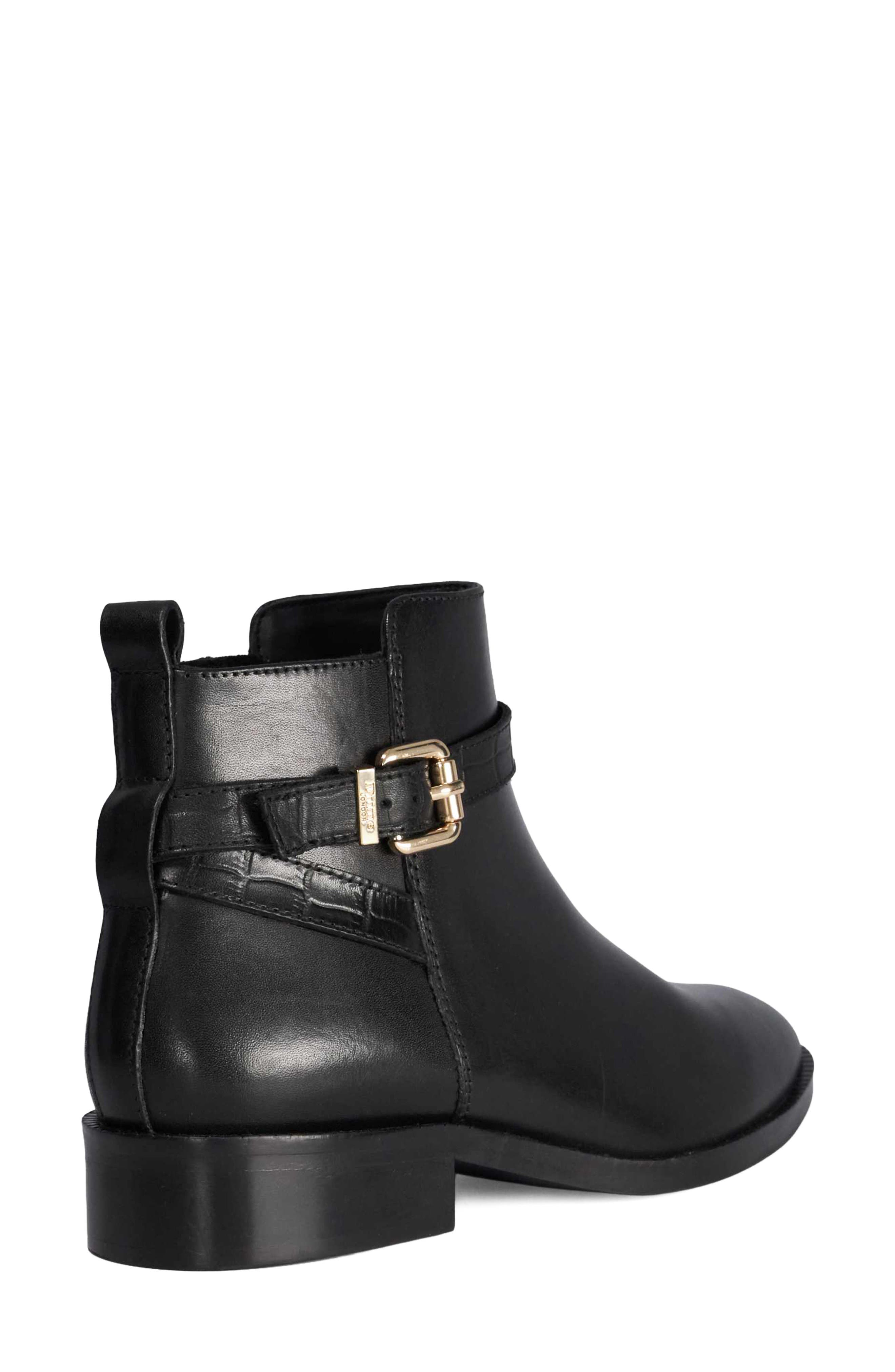 Princes Leather Bootie, Alternate, color, BLACK