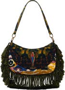 Desigual Fringe Trim Shoulder Bag
