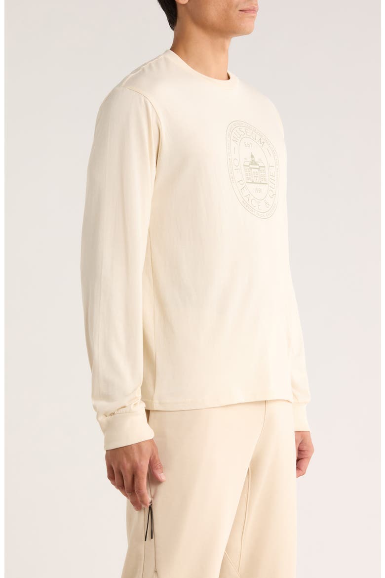 Retreat Center Long Sleeve Cotton Graphic T-Shirt, Alternate, color, BONE